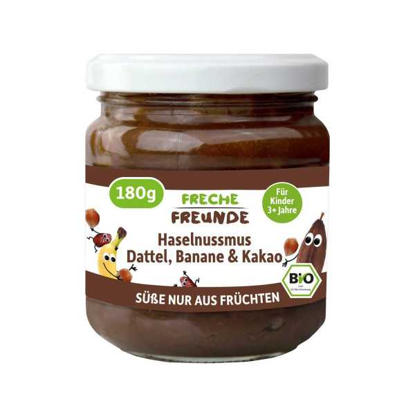 Crema tartinabila cu alune de padure, curmale, banane si cacao bio 180g Erdbar