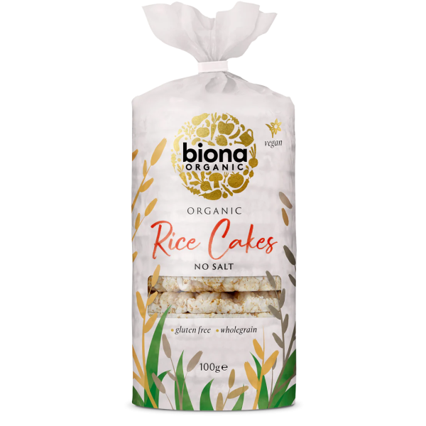 Rondele de orez integral expandat fara sare bio 100g Biona