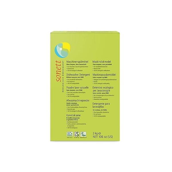 Detergent praf pentru masina de spalat vase ecologic 3kg Sonett