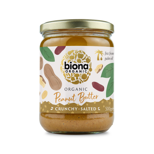 Crema de arahide crunchy bio cu sare 500g Biona