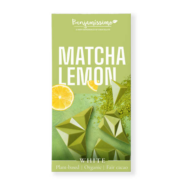 Ciocolata alba cu matcha si lamaie bio 60g Benjamissimo