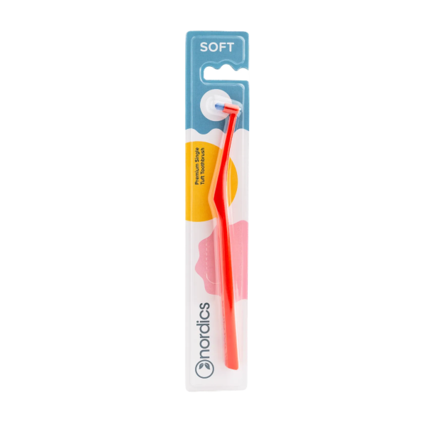 Periuta de dinti Single Tuft - moale - rosu Nordics