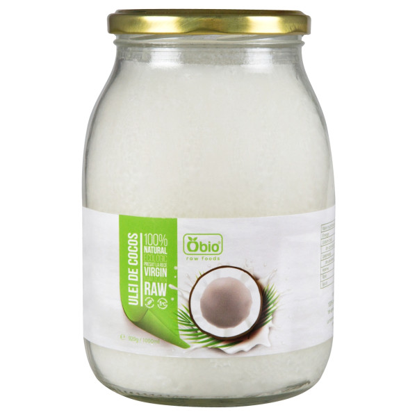 Ulei de cocos virgin presat la rece bio 1000ml/920g Obio