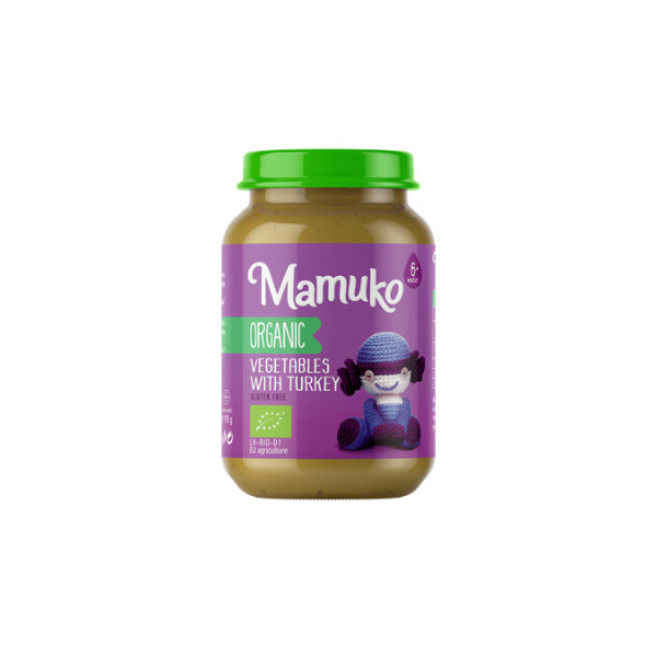 Piure de legume cu curcan bio  6+ luni 190g Mamuko