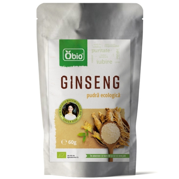 Ginseng panax pudra bio 60g Obio