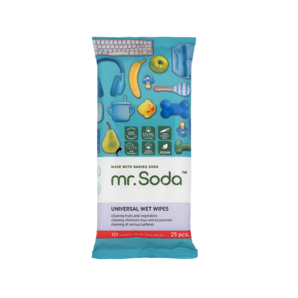 Servetele umede universale cu bicarbonat de sodiu 25 bucati Mr. Soda