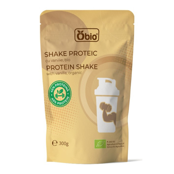 Shake proteic cu vanilie bio 300g Obio