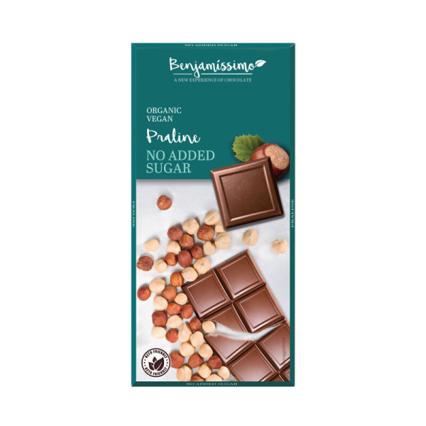 Ciocolata praline fara zahar adaugat bio, 70g, Benjamissimo
