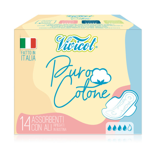Absorbante de zi din bumbac hipoalergenic 4 picaturi 14buc Vivicot