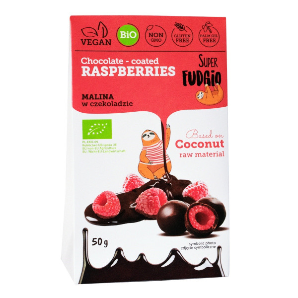 Zmeura invelita in ciocolata bio 50g Super Fudgio