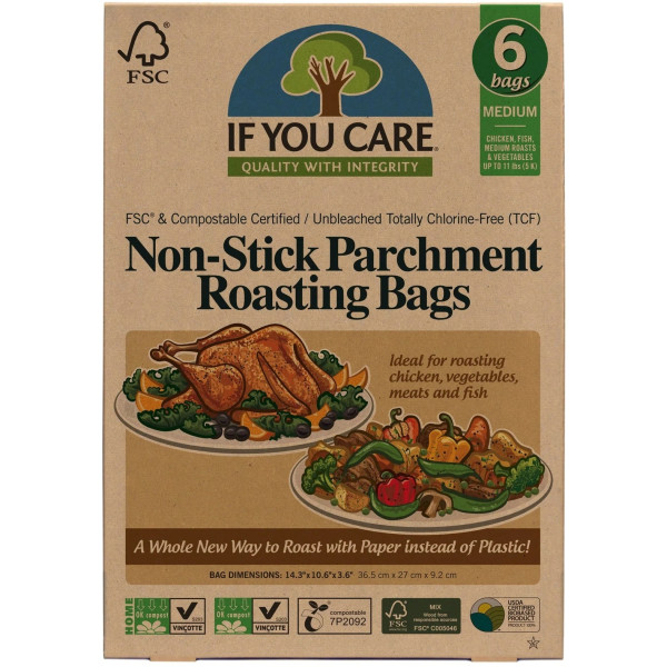 Pungi pentru copt nealbite (fara clor) compostabile medium 6buc If You Care