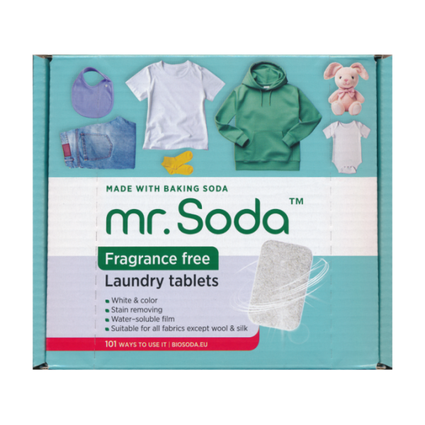 Tablete pentru masina de spalat rufe cu bicarbonat de sodiu 30 bucati x 25g Mr. Soda