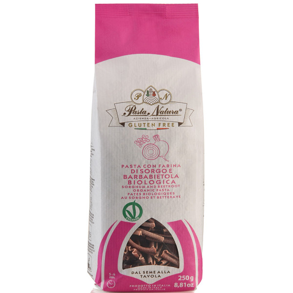 Paste din faina de sorg cu sfecla rosie bio 250g Pasta Natura