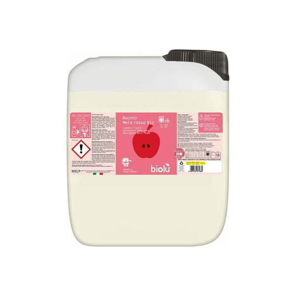 Detergent lichid pentru rufe albe si colorate cu mere rosii ecologic 5l Biolu