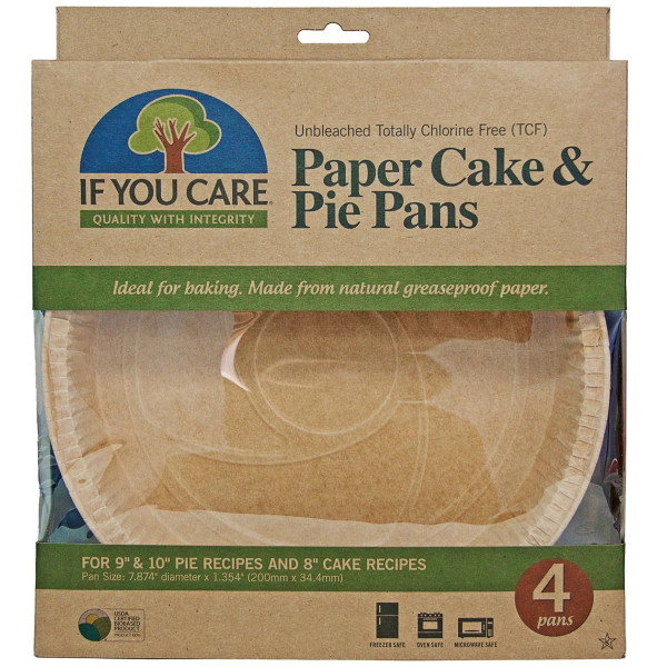 Forme de copt rotunde din hartie nealbita (fara clor) pentru tarte 4buc If You Care