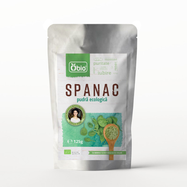 Spanac pudra bio 125g Obio
