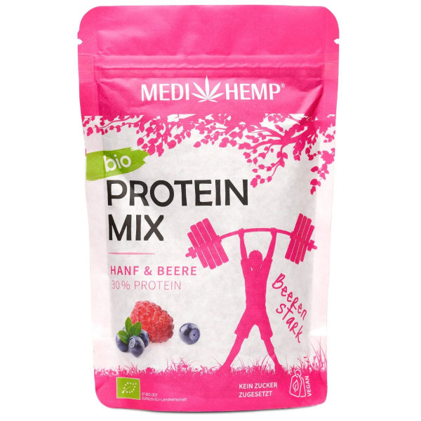 Mix proteic din canepa cu fructe bio (30% proteine) 200g Medihemp