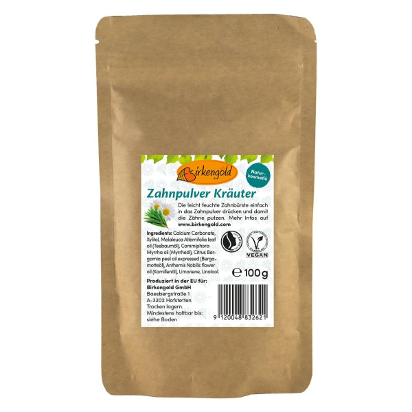 Pasta de dinti pudra cu musetel 100g - refill Birkengold