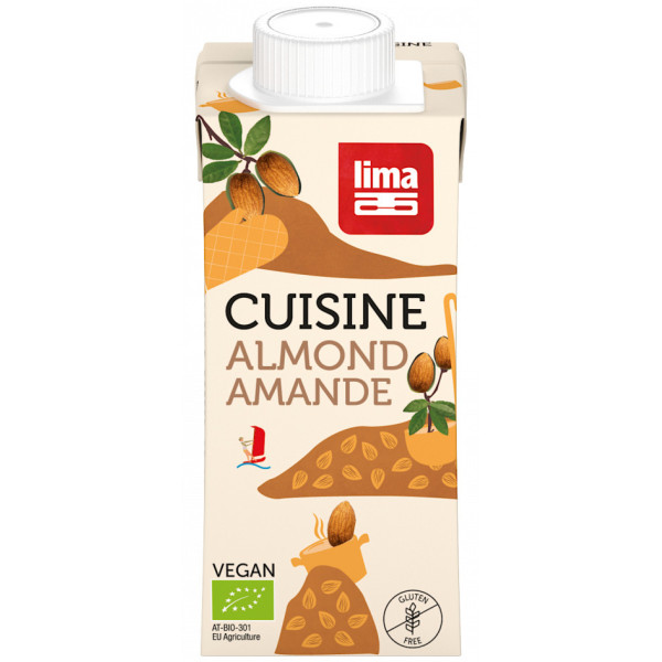Crema de migdale pentru gatit bio 200ml Lima