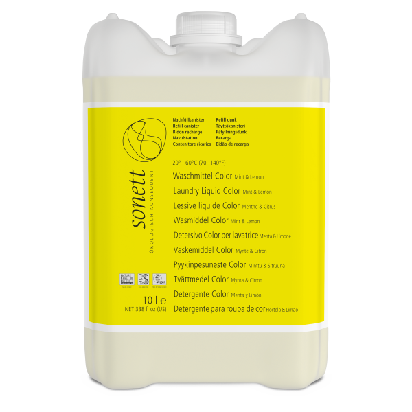 Detergent lichid pentru rufe colorate cu menta si lamaie ecologic 10l Sonett