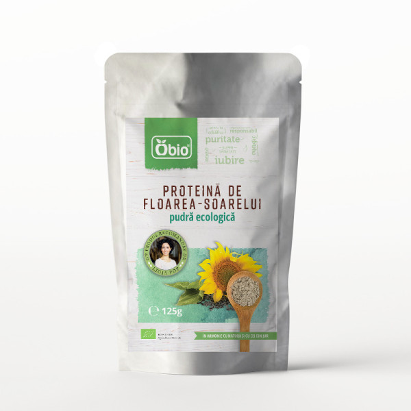 Proteina de floarea soarelui pudra bio 125g Obio