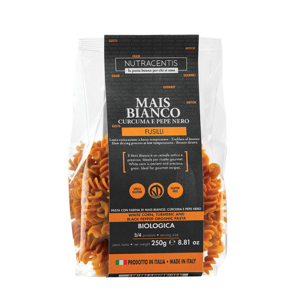 Paste din faina de porumb alb cu turmeric si piper bio 250g Nutracentis
