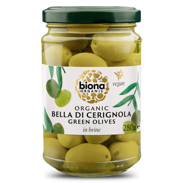 Masline verzi bella di cerignola in saramura bio 280g Biona