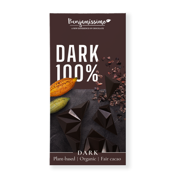 Ciocolata neagra 100% bio 60g Benjamissimo