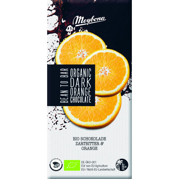 Ciocolata neagra cu portocale bio 100g Meybona