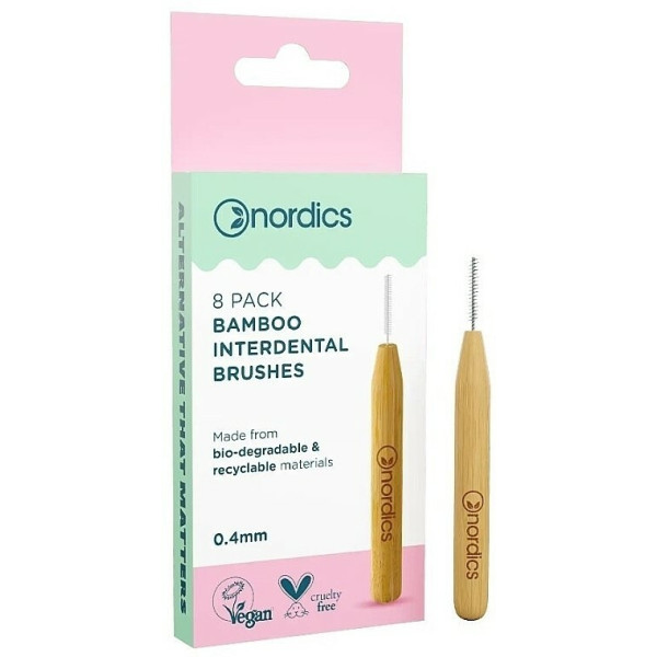 Periute interdentare din bambus dimensiune 0.40mm - 8 buc Nordics