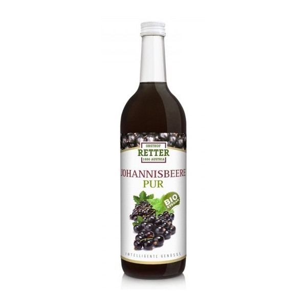 Suc de coacaze negre pur bio 750ml Retter